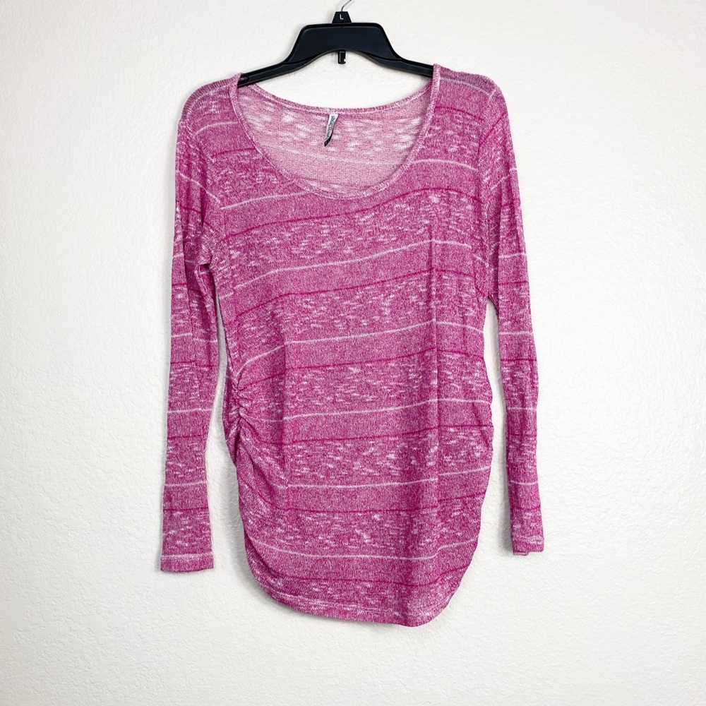 🌻 3/$15 Belly by Design Pink Sweater Top Ruched